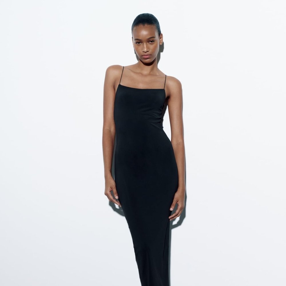 ZARA LONG STRETCHY FITTED DRESS Size S- NEVER WORN
